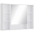 kleankin Bathroom Cabinet Wall Mount Storage organiser Mirror Shelves White