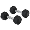 Hexagonal dumbbells 2x6kg for weight lifting, ideal for home fitness, featuring a sturdy design and non-slip grip.