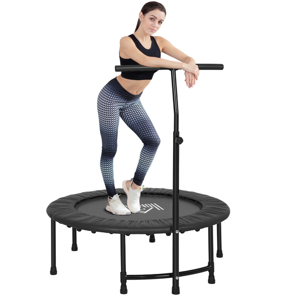 40" Mini Trampoline with adjustable handle for kids and adults, designed for fitness and active play.