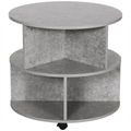 HOMCOM 2-tier cement color coffee table with a modern design, showcasing its sleek surface and stylish legs.