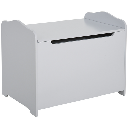 Grey HOMCOM FunZone kids storage box organizer for toys in a child's bedroom, measuring 40x60cm.