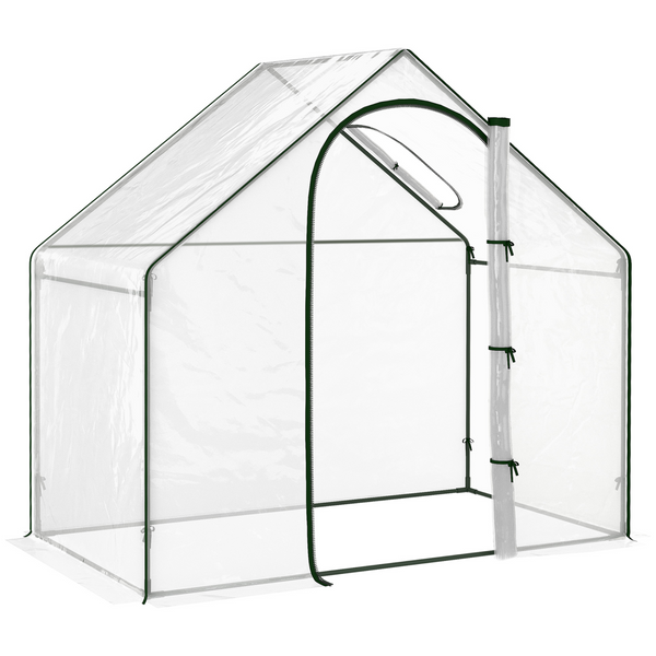 Outsunny Portable Walk-in PVC Greenhouse w/ Zipped Door for Flowers Plant