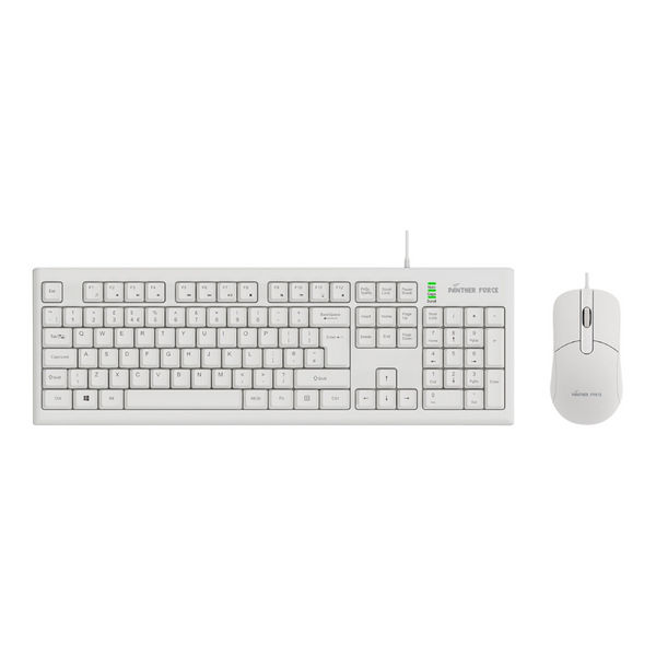 Panther Force Wired Keyboard & Mouse Set - White PF290