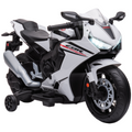 Licensed Honda 6V electric motorbike with training wheels for kids ages 3-5, featuring a vibrant design and safe construction.