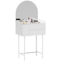 White Makeup Vanity Table with Mirror & Drawers - Modern Dressing Table