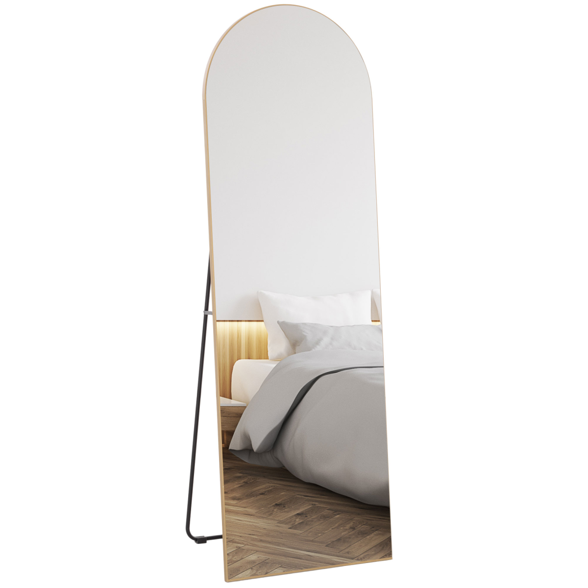 Full Length Floor Mirror Gold Frame - 50x150cm - Wall Mount or Freestanding