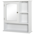 Wall Mount Mirror Cabinet - Bathroom Storage with Single Door & Glass Cupboard