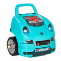 Teal green HOMCOM Kids Truck Engine Toy Set with horn, light, and car key for ages 3-5 years on a white background.