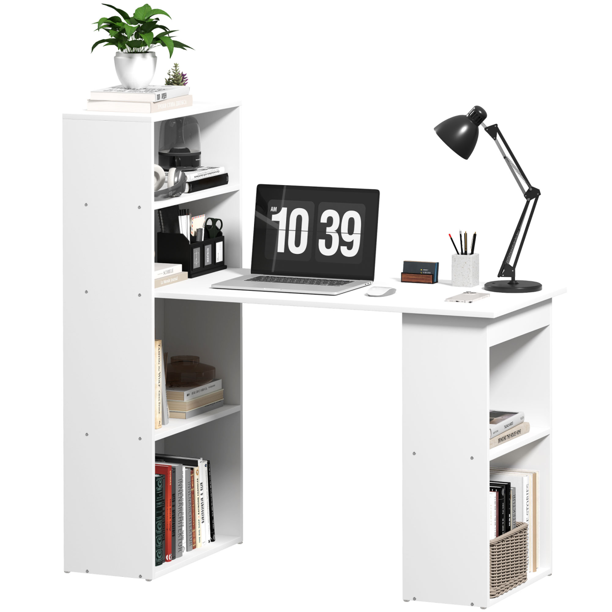 Computer Desk, 120Lx55Dx120H cm-White