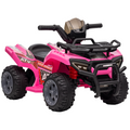 Pink Kids Ride-on Four Wheeler ATV Car by FunZone, designed for 18-36 months, featuring music and a sturdy design.