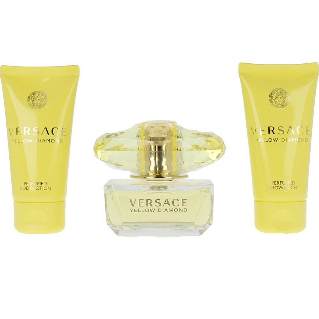 Versace Yellow Diamond Gift Set (Eau De Toilette Spray 50ml  Shower Gel 50ml  Body Lotion 50ml)