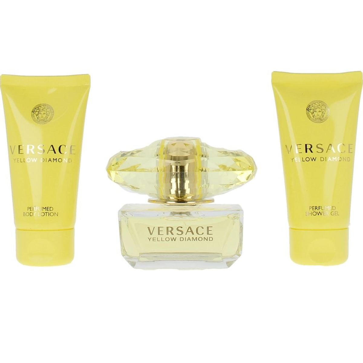 Versace Yellow Diamond Gift Set (Eau De Toilette Spray 50ml  Shower Gel 50ml  Body Lotion 50ml)