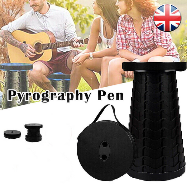 Folding Stool Portable Telescoping Seat Retractable Camping Adjustable UK