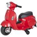 Vespa licensed kids ride-on motorcycle in blue, featuring a 6V battery and fun design for outdoor play.