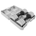20kg adjustable dumbbells set by Outsunny with storage box, featuring two 10kg weights for versatile home workouts.