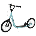 Blue HOMCOM Kids Kick Scooter with adjustable handlebar and inflatable wheels for ages 5 and up.