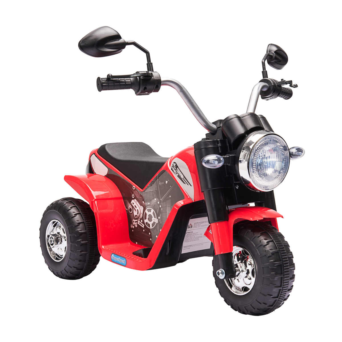 Red 6V Electric Motorcycle Ride-On Toy for toddlers, designed for ages 18-36 months, by FunZone.