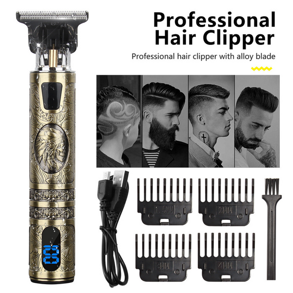 Small LCD Screen Display Professional Men Cordless Hair Clippers Beard Trimmer Cutting Machine Kit