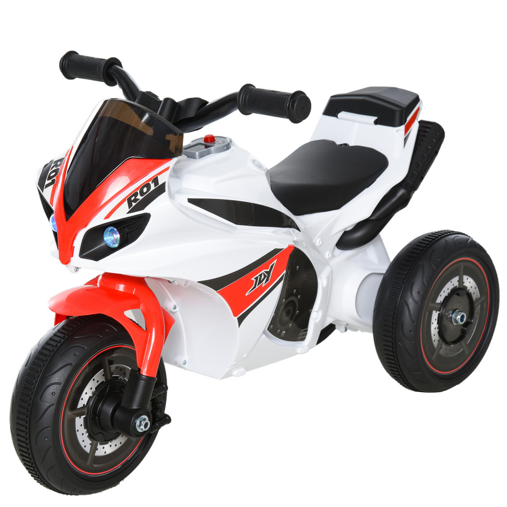 Kids ride-on police bike with music and lights, 3-wheel vehicle for ages 18-36 months by FunZone.