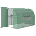 Outsunny 3 x 2M reinforced walk-in polytunnel greenhouse with a sturdy steel frame in a garden setting.