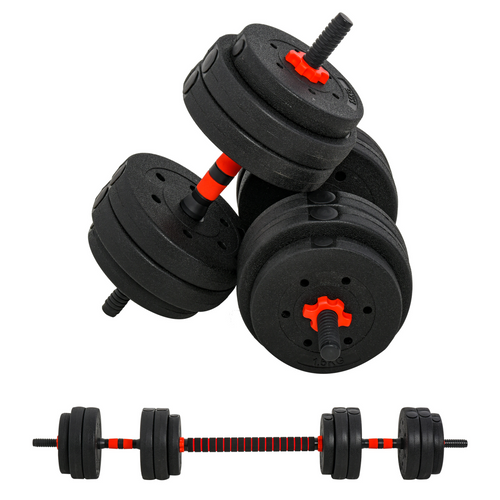 25kg Adjustable 2-in-1 Barbell and Dumbbell Weight Set for body fitness in a sleek design by ActiveGear.