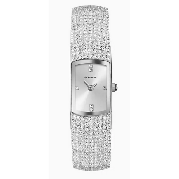 Sekonda Ladies Bling Silver Case & Alloy Bracelet with Silver Dial Watch 40464