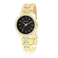 Henley Ladies Fashion Bling Black Dial & Gold Bracelet Watch H07342