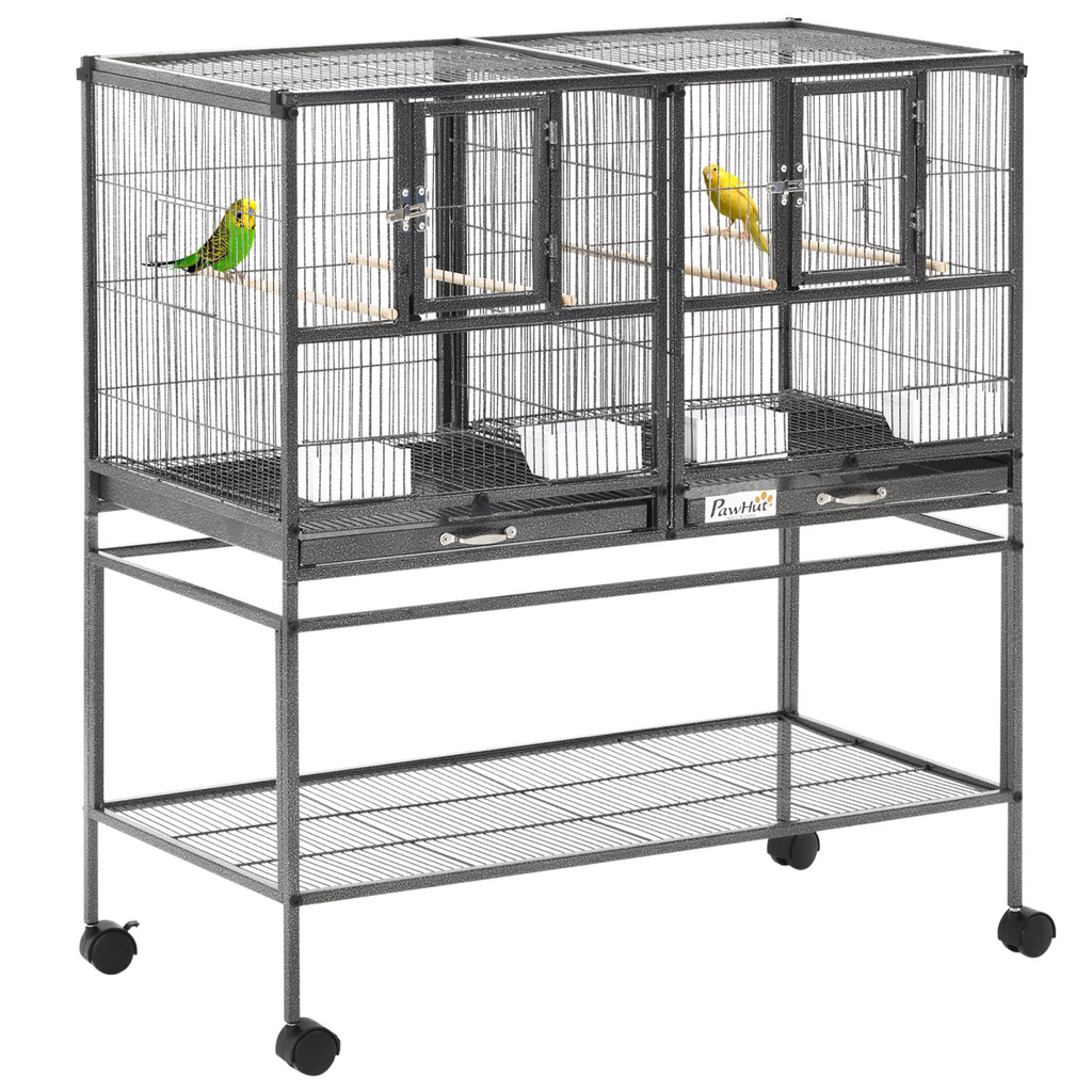 Large Bird Cage for Finch Canaries Parakeets Cockatiels W/ Food and Water Bowls