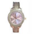 Henley Ladies Bling Diamante crystals Pink Dial Silver Bracelet Watch H07275.7