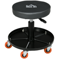 Pneumatic Adjustable Mechanic Stool with Tool Tray & Wheels - Height Adjustable