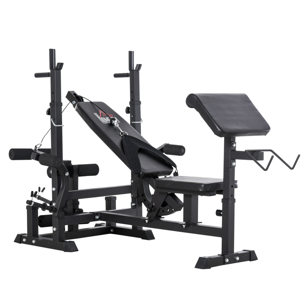 Multi-Exercise Full-Body Weight Bench featuring bench press and leg extension by ActiveGear.