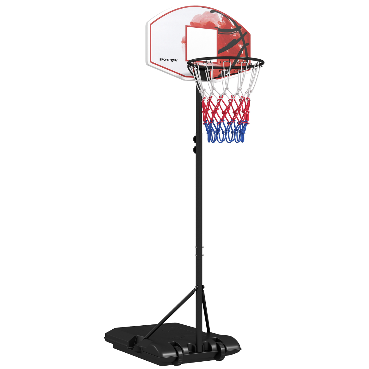 Adjustable Basketball Stand Net Set System with Wheels - 179-209cm