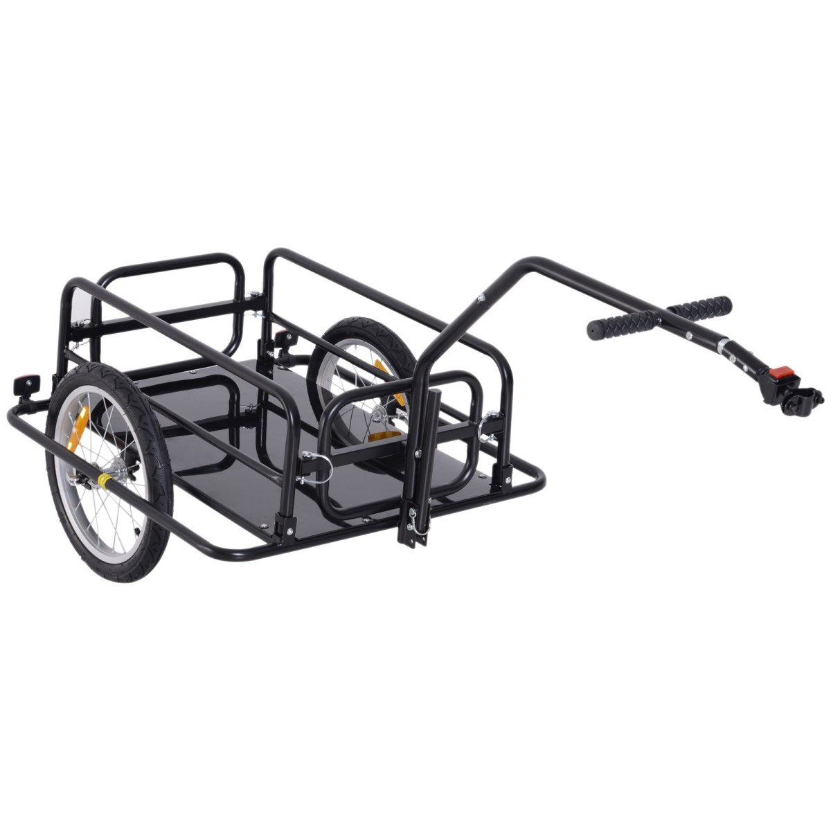 Folding Bicycle Cargo Trailer with Detachable Walls - 40kg Capacity - Includes Hitch