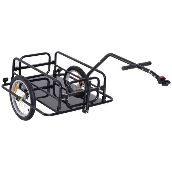 Folding Bicycle Cargo Trailer with Detachable Walls - 40kg Capacity - Includes Hitch