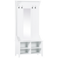 Mirror Cabinet Entryway Organizer - 80Lx40Wx170H cm - White
