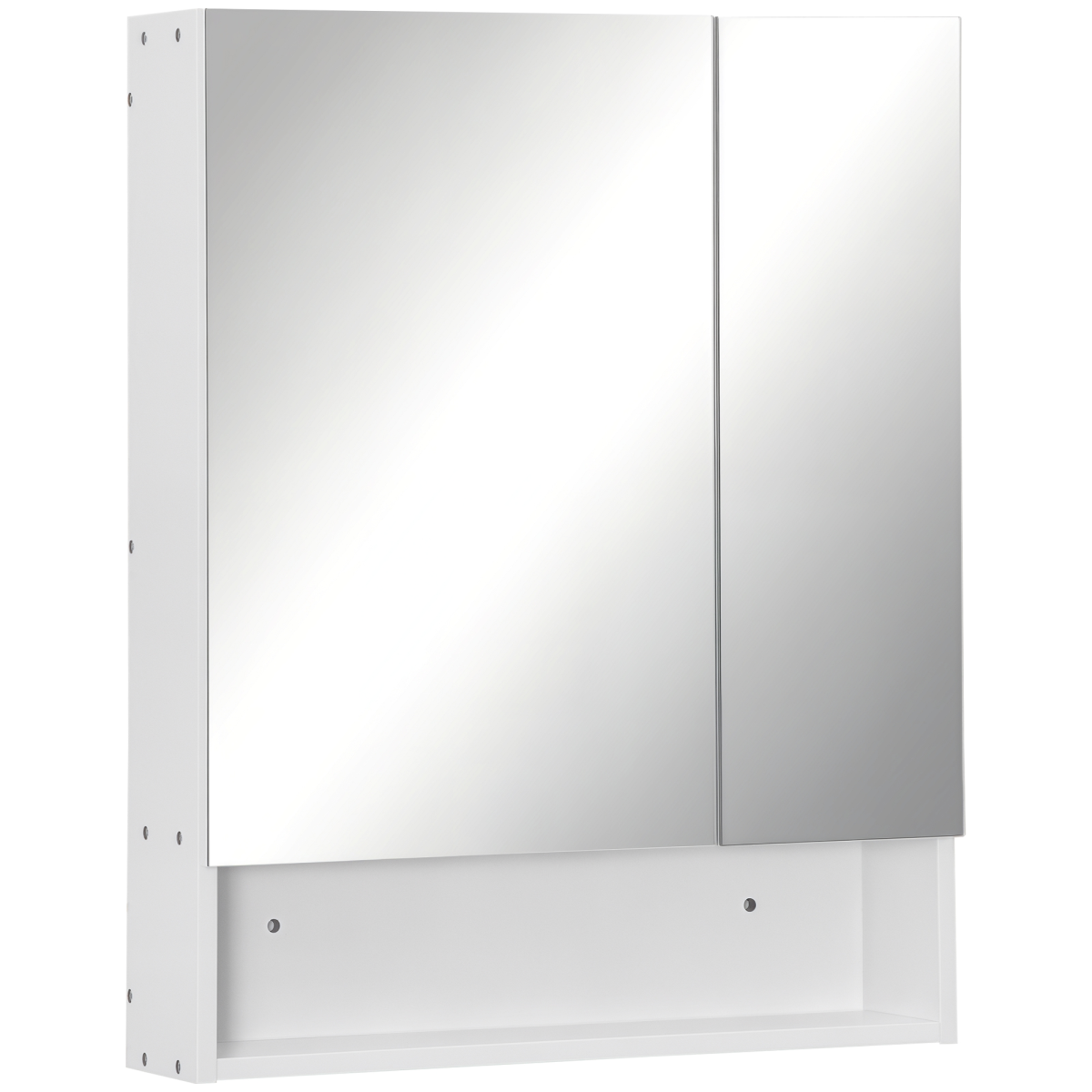 kleankin Wall Mount Medicine Cabinet with Mirror and Adjustable Shelf, White