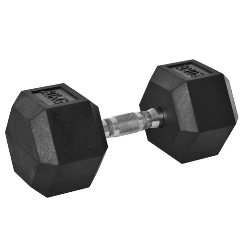 20KG rubber hex dumbbell by ActiveGear, showcasing a heavy-duty, portable hand weight for home gym workouts.