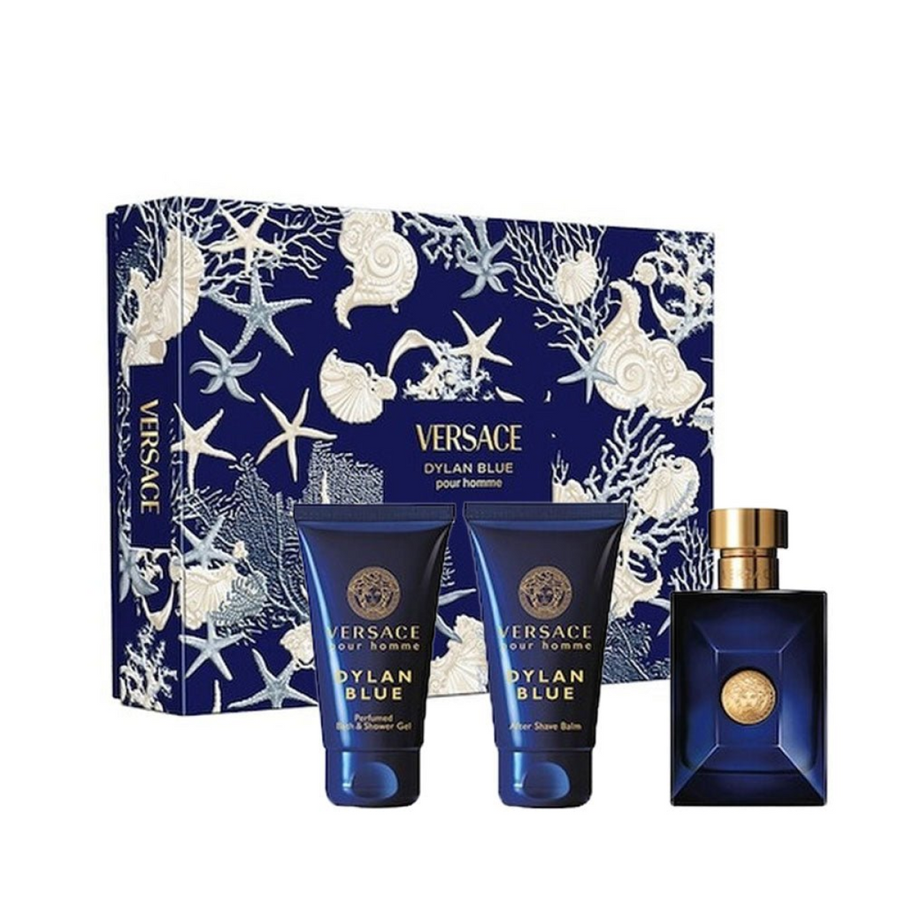 Versace Dylan Blue Gift Set (Eau De Toilette 50ml  Shower Gel 50ml  Aftershave Balm 50ml)