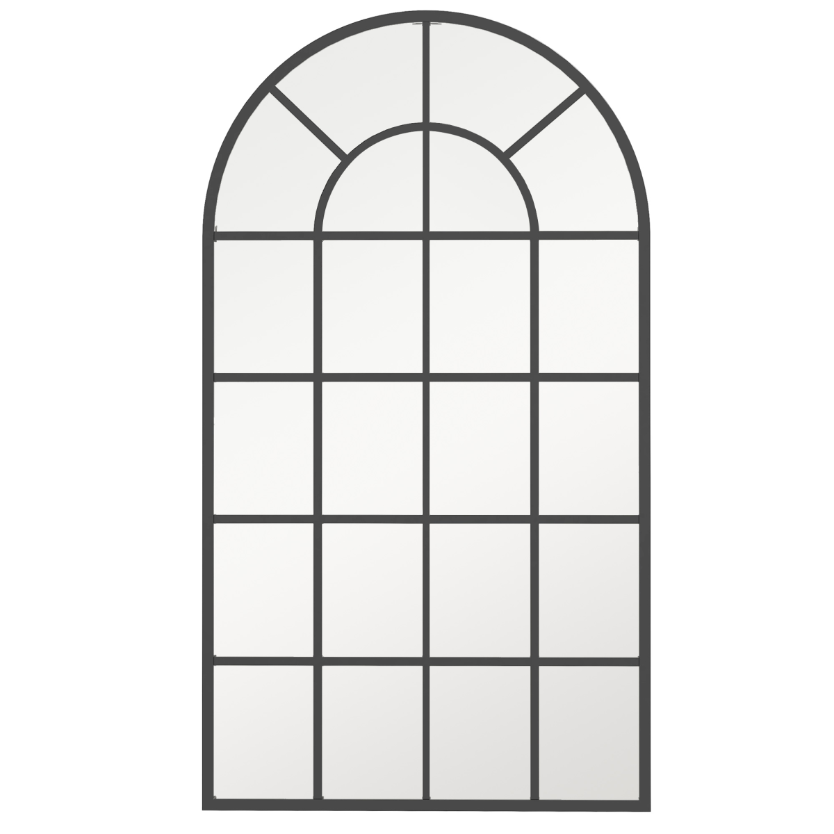 Modern Arch Window Wall Mirror Black - 110x62cm - Living Room Bedroom