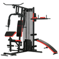 Multi Gym Workout Station with Sit Up Bench, Push Up Stand, Dip Station