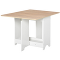Drop-Leaf Dining Table Folding Desk Bar Table with Storage Shelf