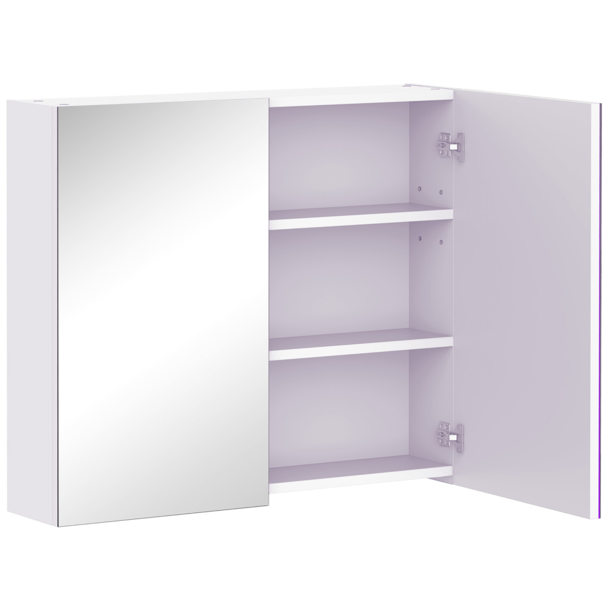 Wall Mounted Bathroom Mirror Storage Cabinet with Door & Adjustable Shelf
