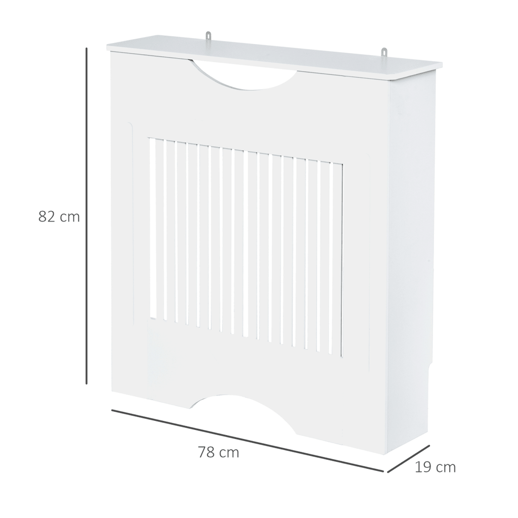 Modern Radiator Cover Heater Cabinet - Slatted Worktop - Painted MDF - White - AKGOmniShop