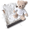 Personalized Hello World Silver Circle Gift Hamper - Teddy & Baby Vest - AKGOmniShop