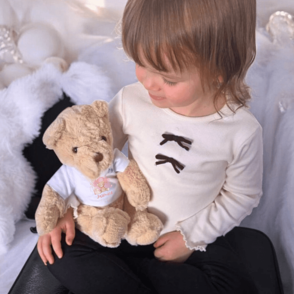 Personalized Hello World Silver Circle Gift Hamper - Teddy & Baby Vest - AKGOmniShop