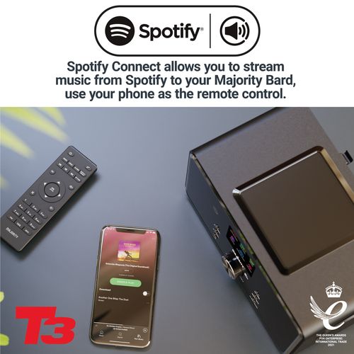 Music System with Internet Radio DAB+ FM & Bluetooth - 100W Output - Black