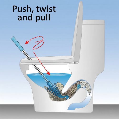 Blue Flexible Toilet Plunger: Deep U-Bend, Tight Seal