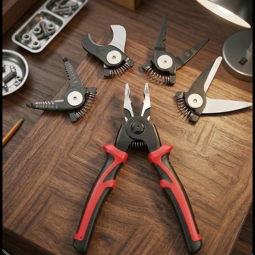 5-Head 5-in-1 Pliers: Interchangeable Heads for Wire & Metalwork