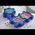 Blue Puzzle-Stack Trays (Set of 6) - Linkable & Stackable, Space-Saving
